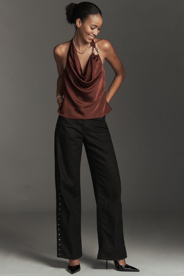 By Anthropologie Silky Halter Hardware Top #4