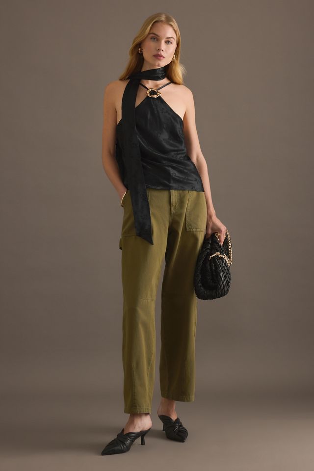 By Anthropologie Haut cache-cœur à détail foulard en satin #2