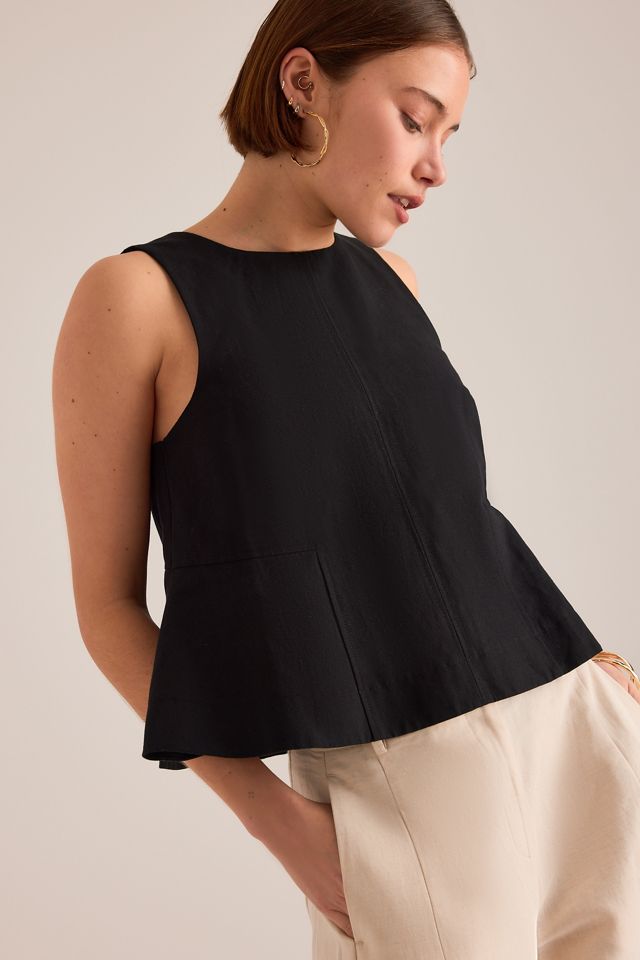 By Anthropologie Linen-Blend Swing Top #1