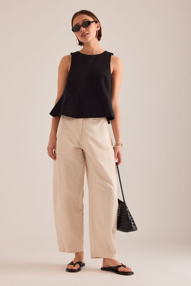 By Anthropologie Linen-Blend Swing Top #2