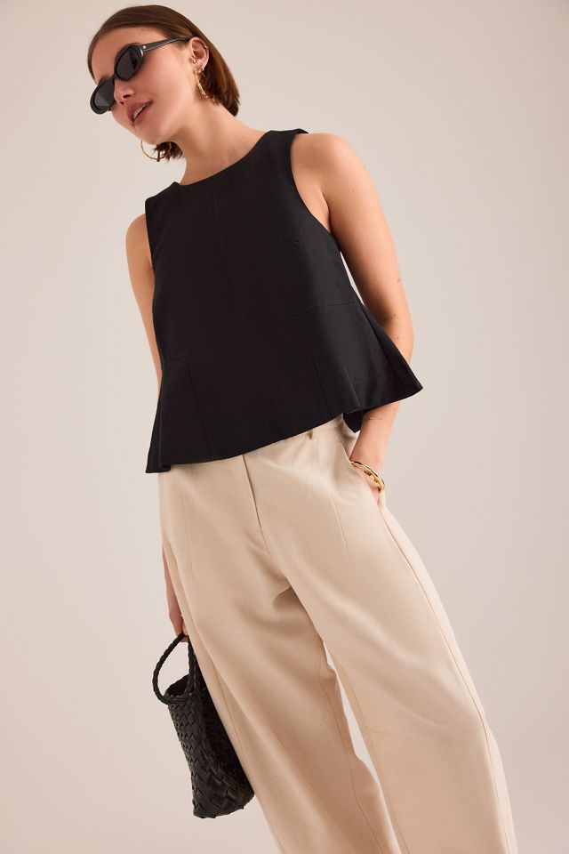 By Anthropologie Linen-Blend Swing Top #3