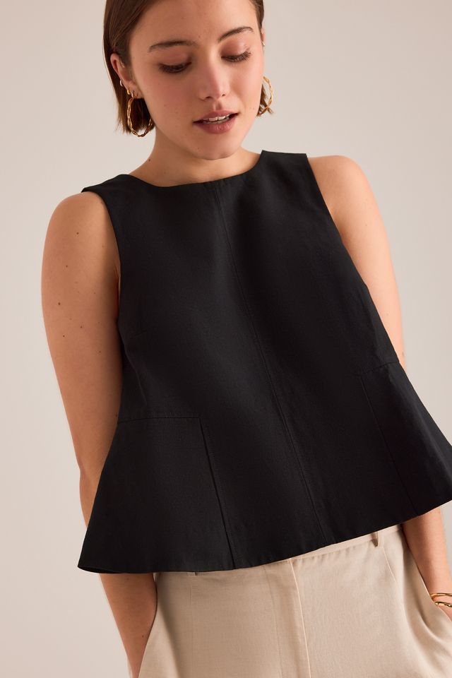 By Anthropologie Linen-Blend Swing Top #4