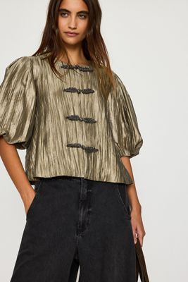 By Anthropologie Frog-Button Blouse