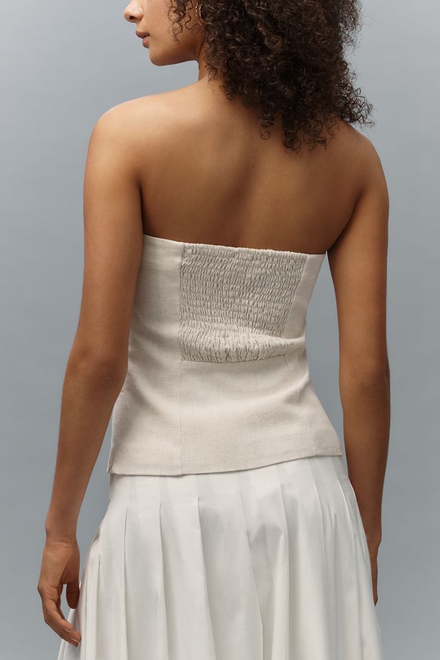 Walter Baker Bianca Linen Blend Strapless Top #2