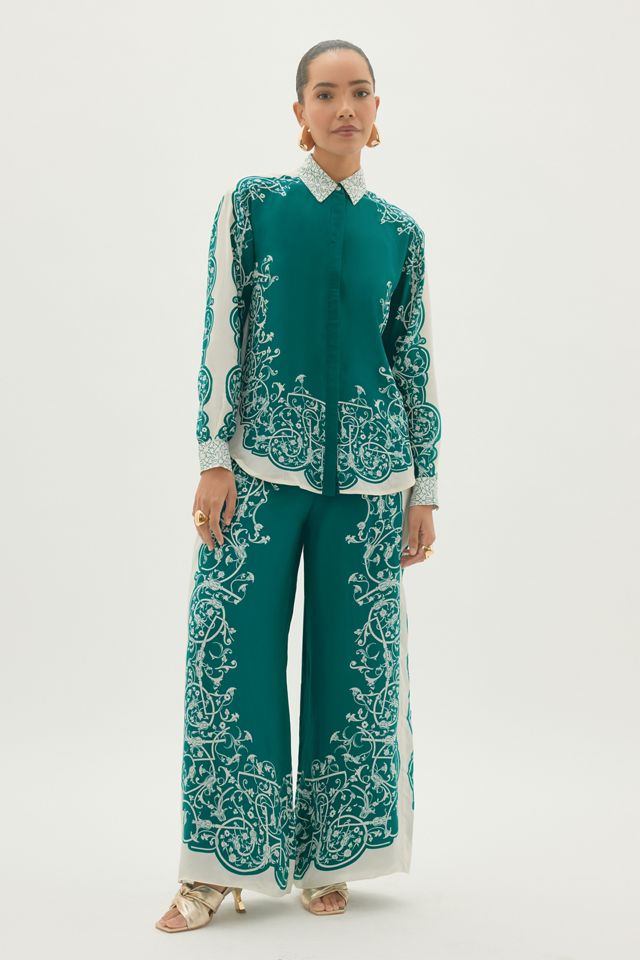 By Anthropologie Printed Long-Sleeve Blouse #2
