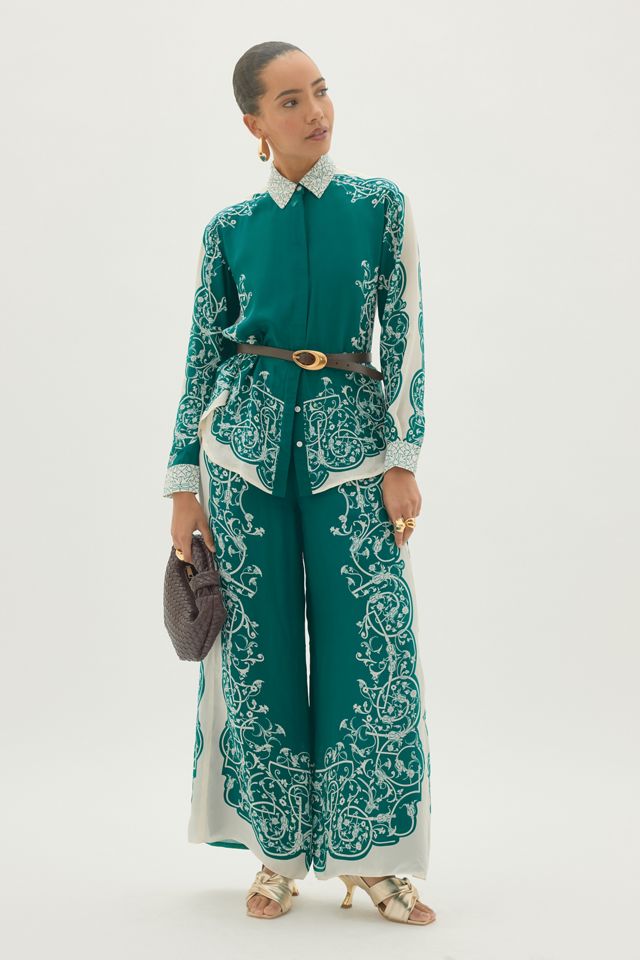 By Anthropologie Printed Long-Sleeve Blouse #5