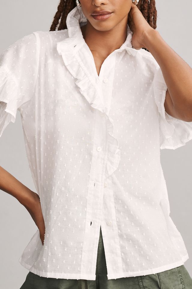 Mille Vanessa Short-Sleeve Ruffle Blouse #3