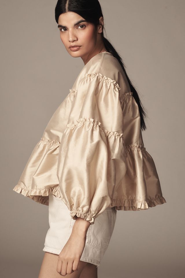 Mille Mae Balloon Sleeve Tiered-Ruffle Blouse #1