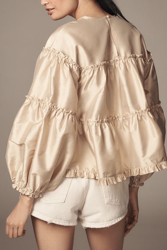 Mille Mae Balloon Sleeve Tiered-Ruffle Blouse #2