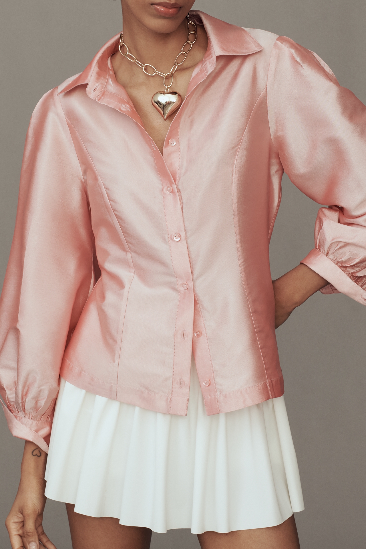 Mille Adeline Balloon Sleeve Buttondown Blouse