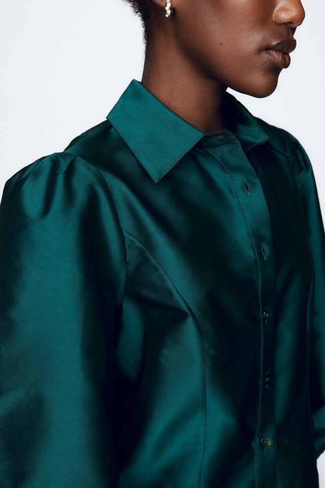 Mille Adeline Taffeta Puff Sleeve Blouse #2