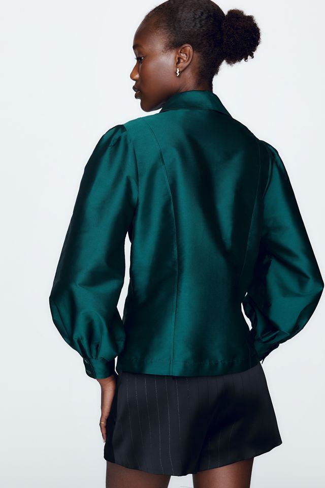 Mille Adeline Taffeta Puff Sleeve Blouse #3
