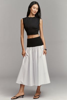 Top Corto de Algodón sin Mangas con Cintura By Anthropologie