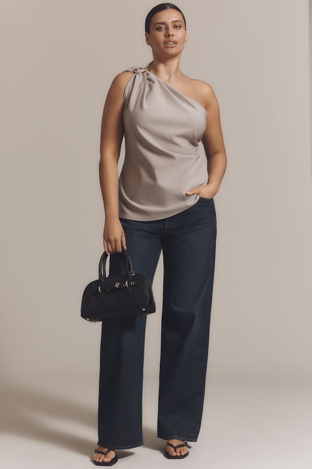 By Anthropologie One-Shoulder Hardware Draped Top #5