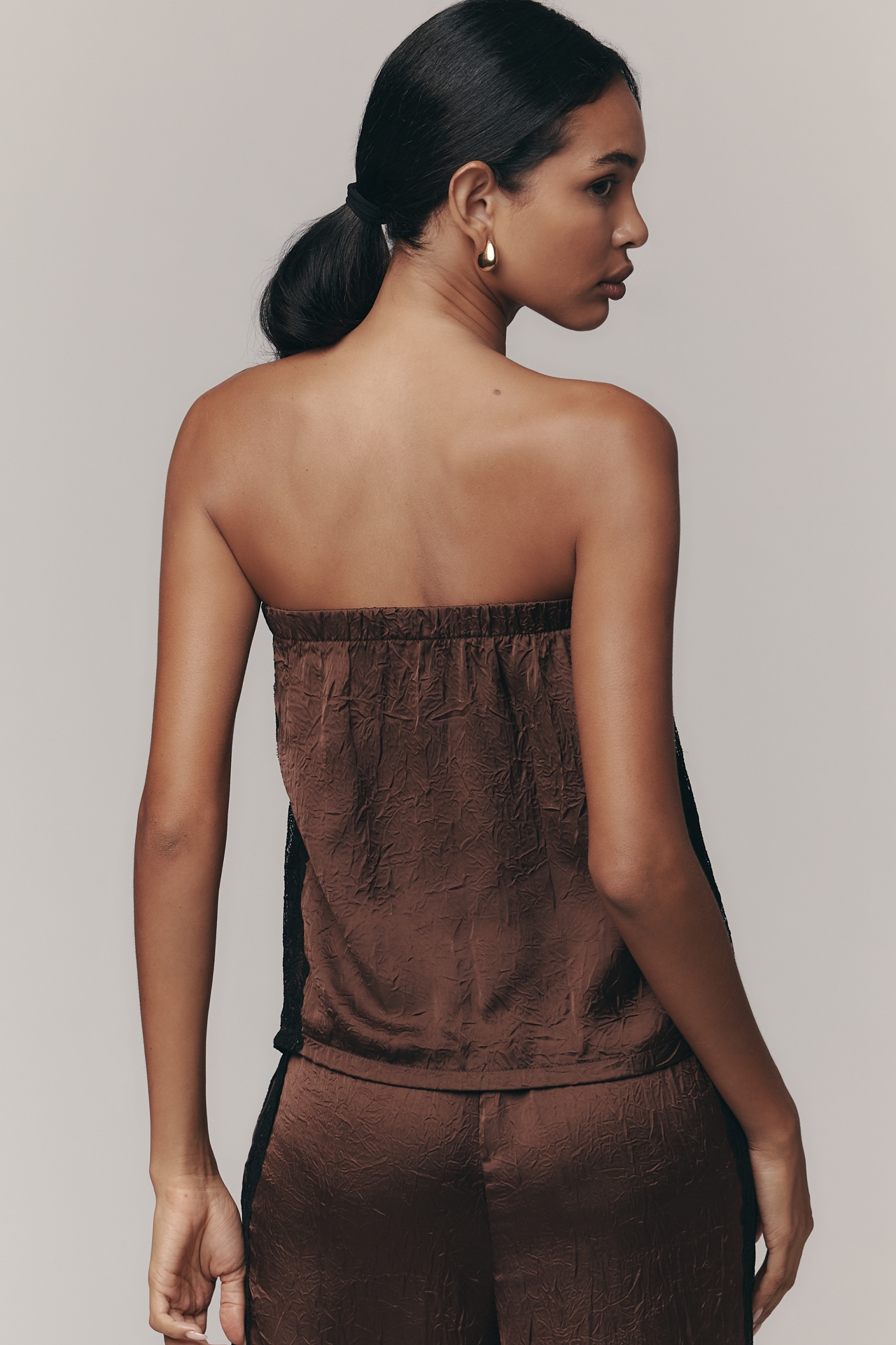 By Anthropologie Strapless Textured Top