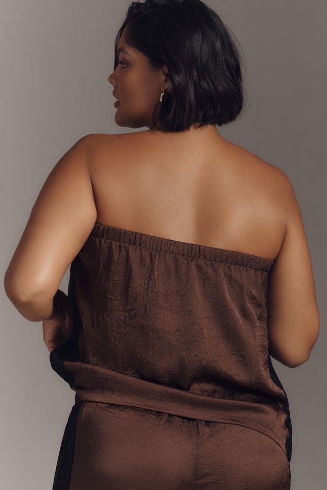 By Anthropologie Strapless Textured Top #5