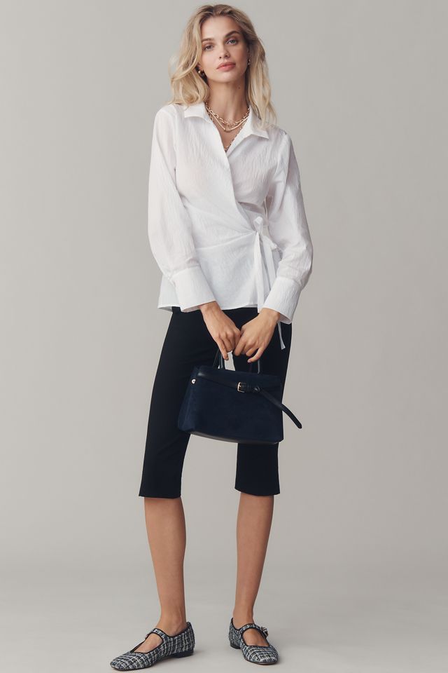 Maeve Long-Sleeve Tie-Waist Wrap Blouse #2