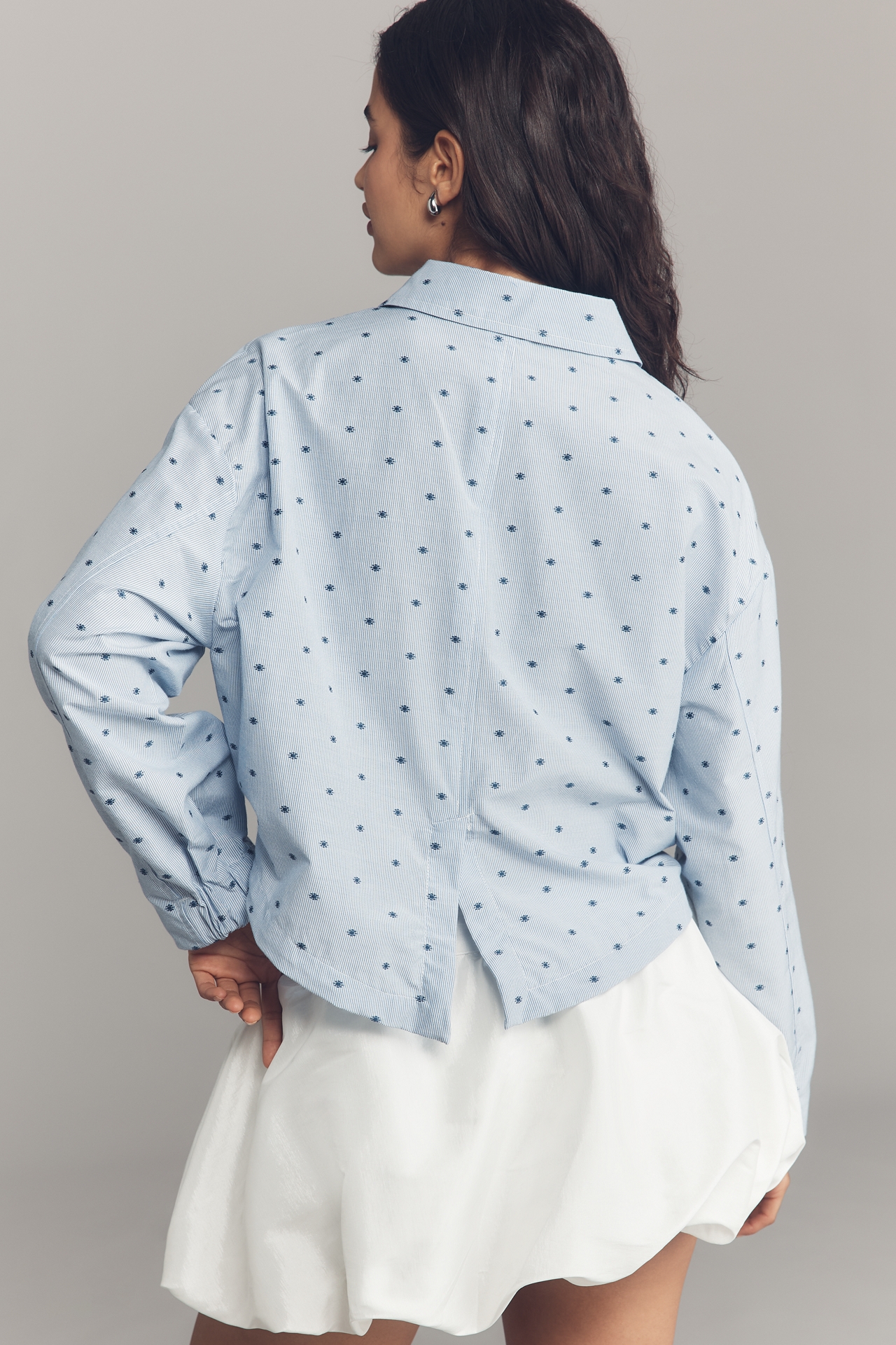 Maeve Cinched-Waist Buttondown Shirt