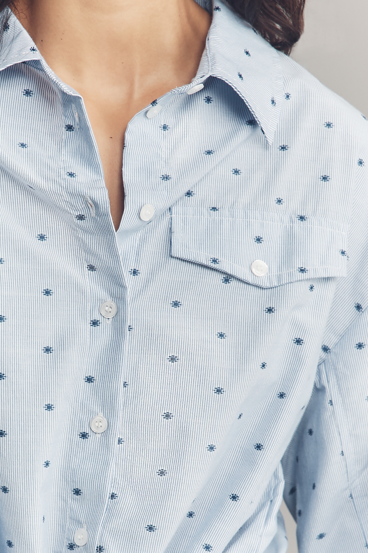 Maeve Cinched-Waist Buttondown Shirt