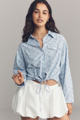 Maeve Cinched-Waist Buttondown Shirt