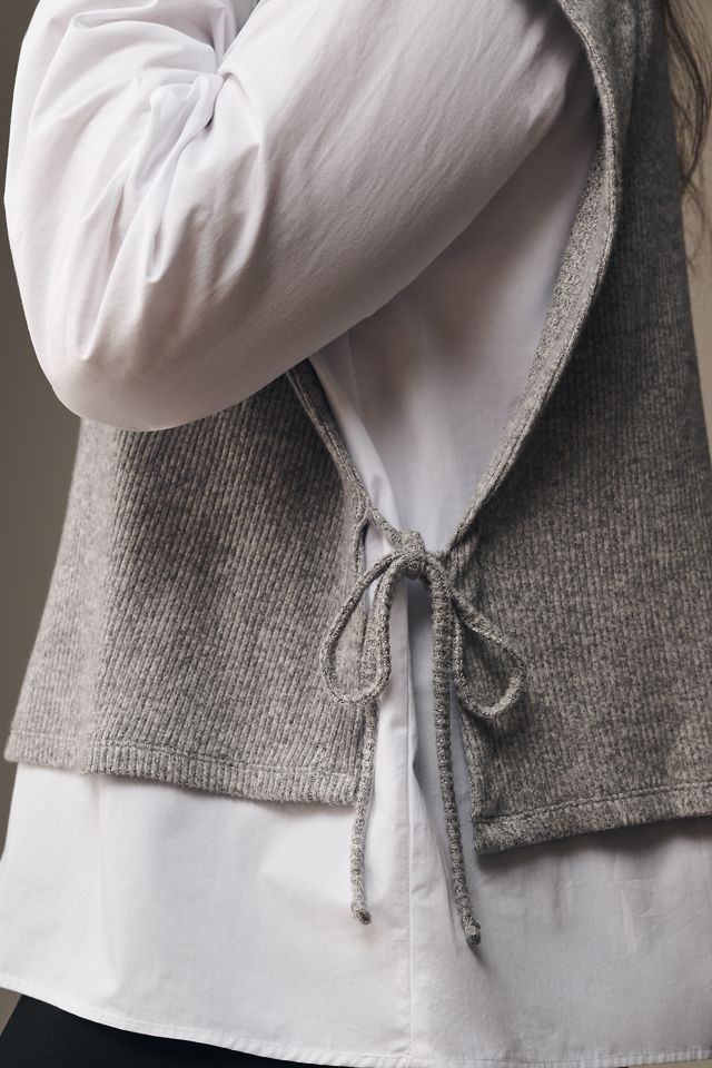 Maeve Long-Sleeve Twofer Sweater Vest #6