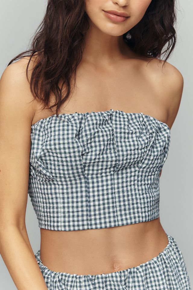 Maeve Gingham Bustier Top #3