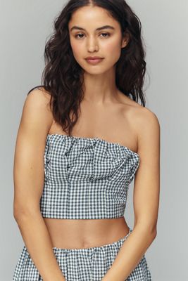 Haut bustier à carreaux vichy Maeve