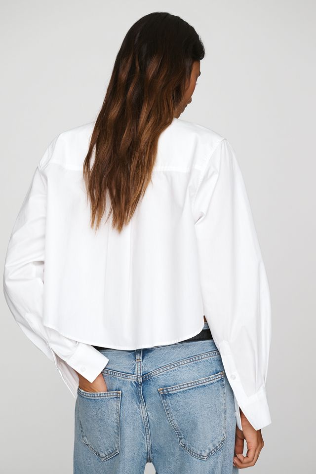 Maeve 100% Cotton Tie Neck Buttondown Shirt #1