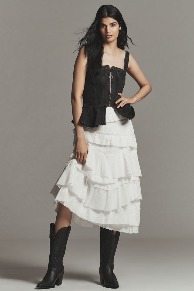 Seventy + Mochi Mila Zip-Front Peplum Top #2