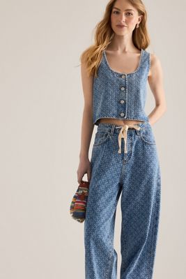 Seventy + Mochi Kane Laser Button-Front Denim Vest
