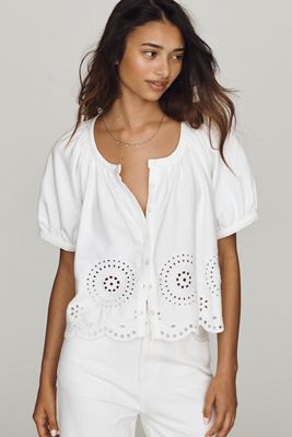 FRAME Eyelet Blouse