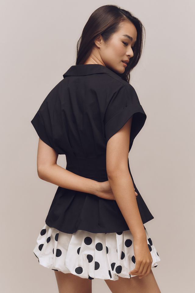 The Tobie Pleated Blouse by Exquise: Double-Buckle Edition