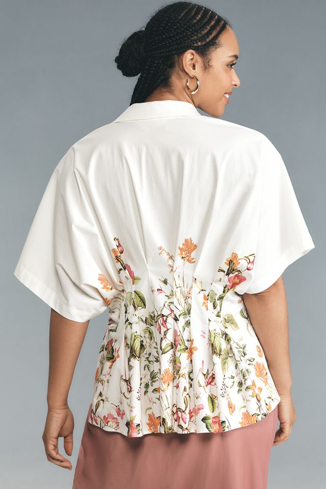 The Tobie Short-Sleeve Pleated Blouse by Exquise #5