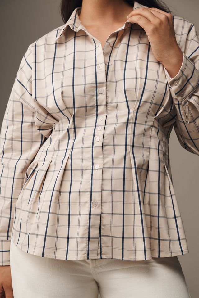 Exquise Tobie Long-Sleeve Waisted Button-Down Shirt #2