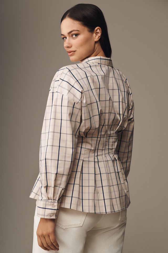 Exquise Tobie Long-Sleeve Waisted Button-Down Shirt #3