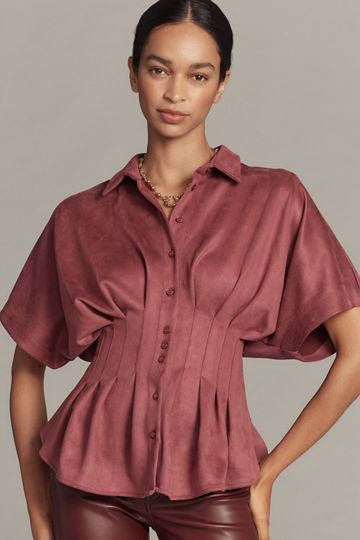 Exquise Tobie Waisted Button-Down Shirt
