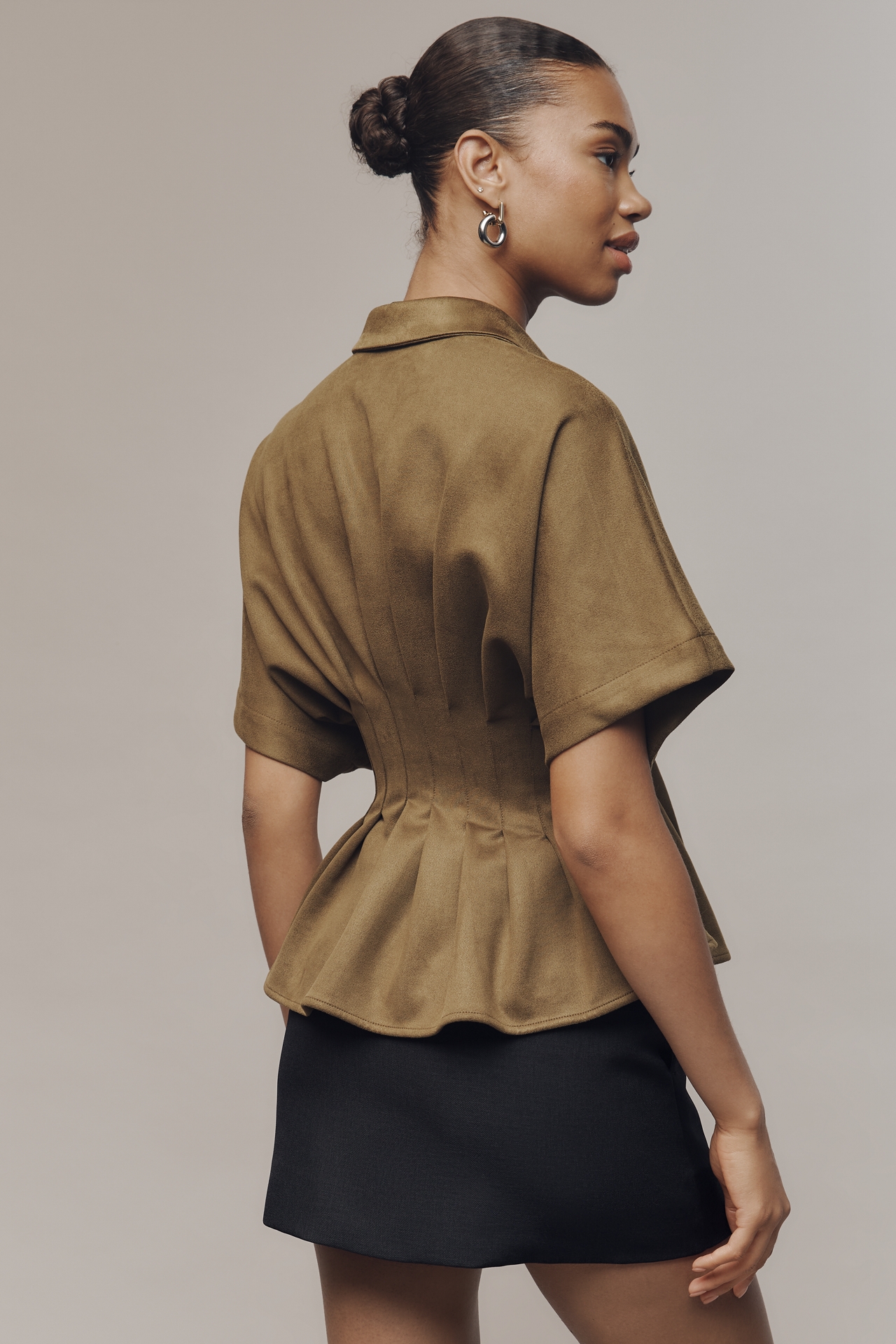 Exquise Tobie Waisted Button-Down Shirt