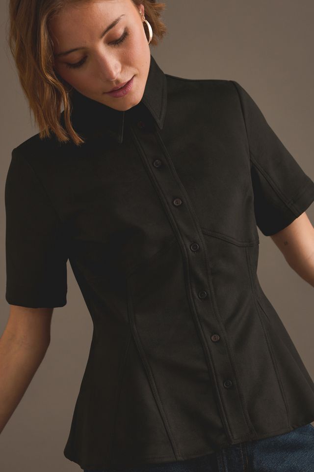 Exquise Nara Faux-Suede Blouse #4