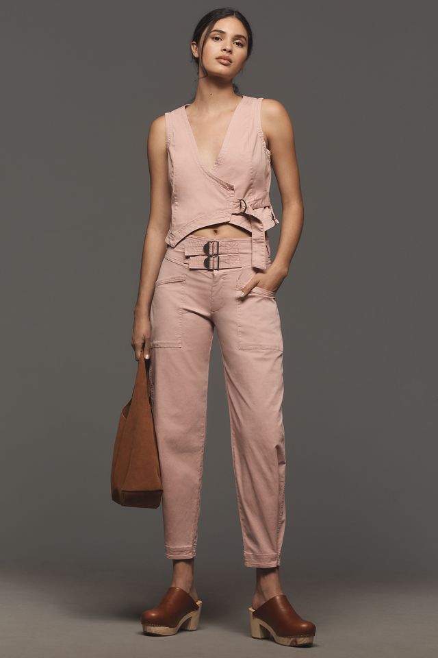 By Anthropologie Linen Cropped Wrap Vest #3