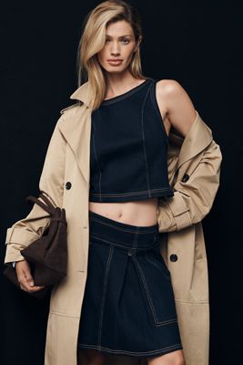 By Anthropologie Cropped Denim Vest Top