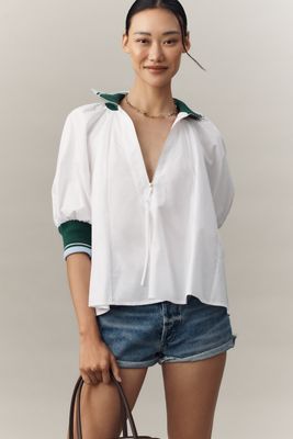 Jacquie The Label Eva Linen Blend Crop Top