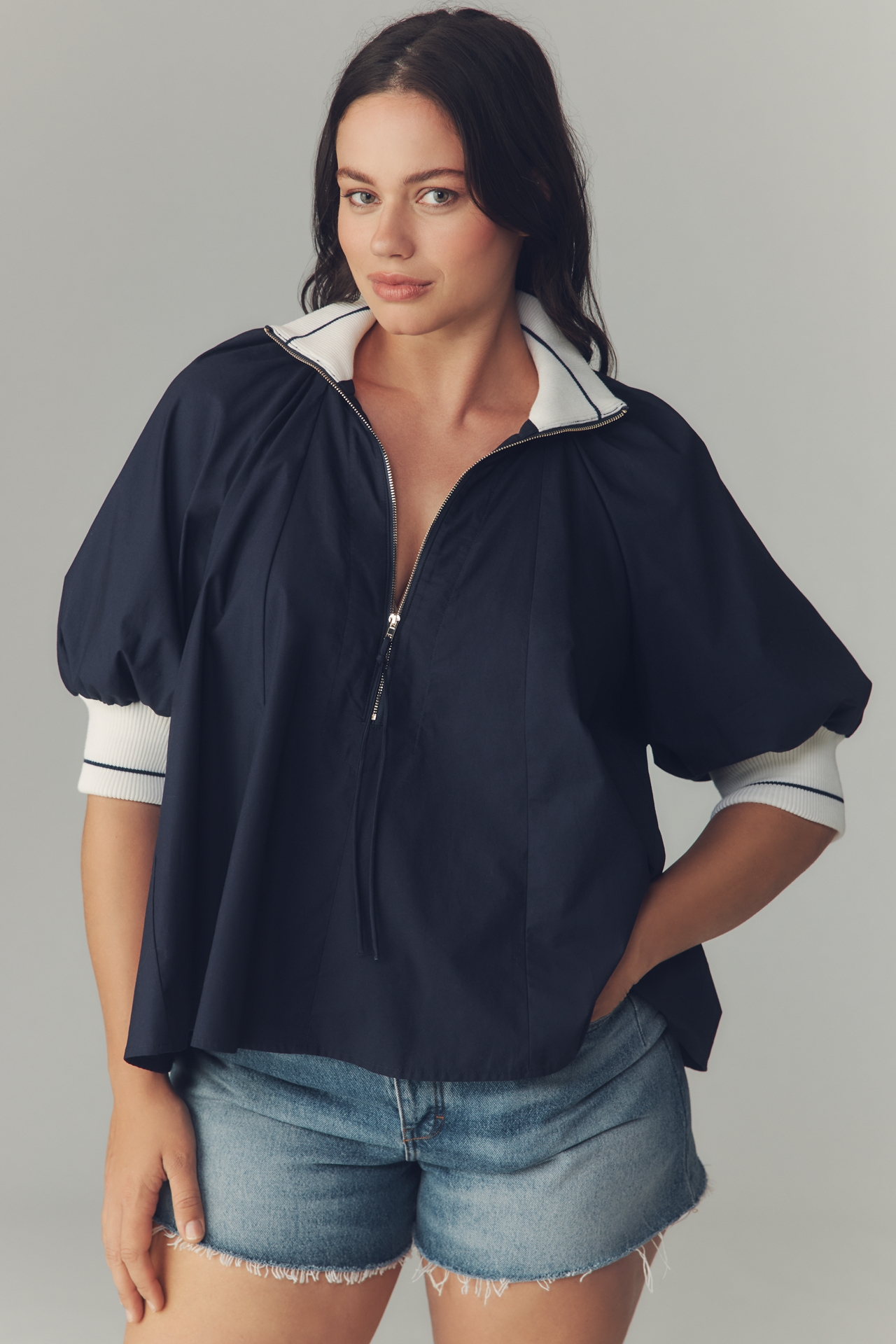 Maeve Sporty Henley Swing Top