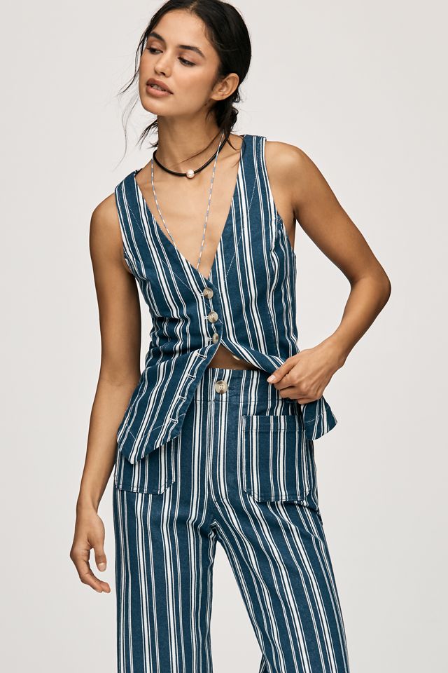 The Halsey Slim Button-Front Vest | Anthropologie