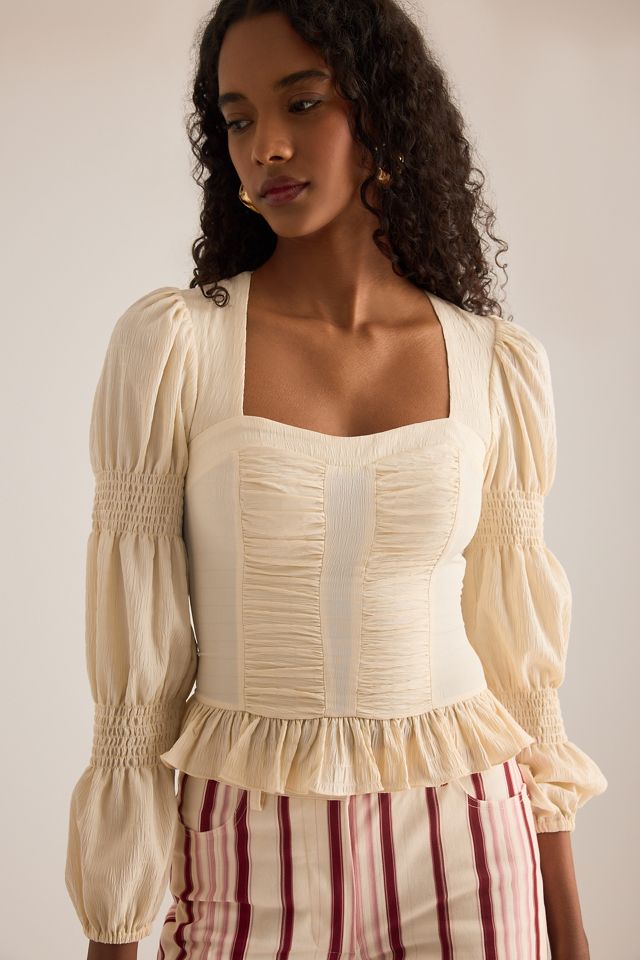 Blusa LAAGAM Mary con Textura y Mangas Abullonadas #1