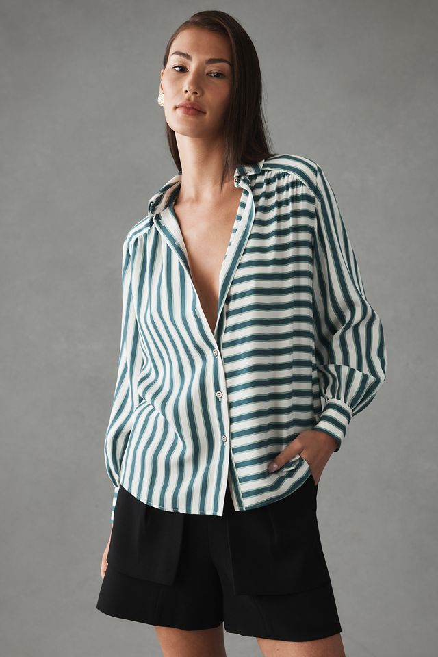 Maeve Silky Striped Buttondown #3