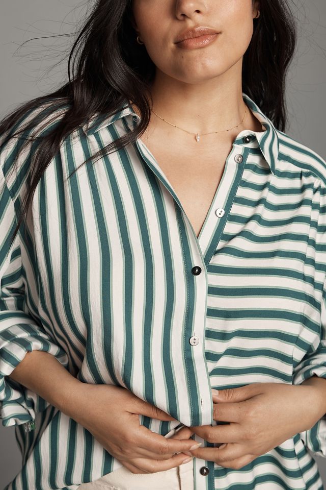 Maeve Silky Striped Buttondown #6
