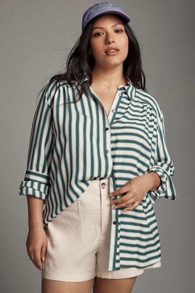 Maeve Silky Striped Buttondown #4