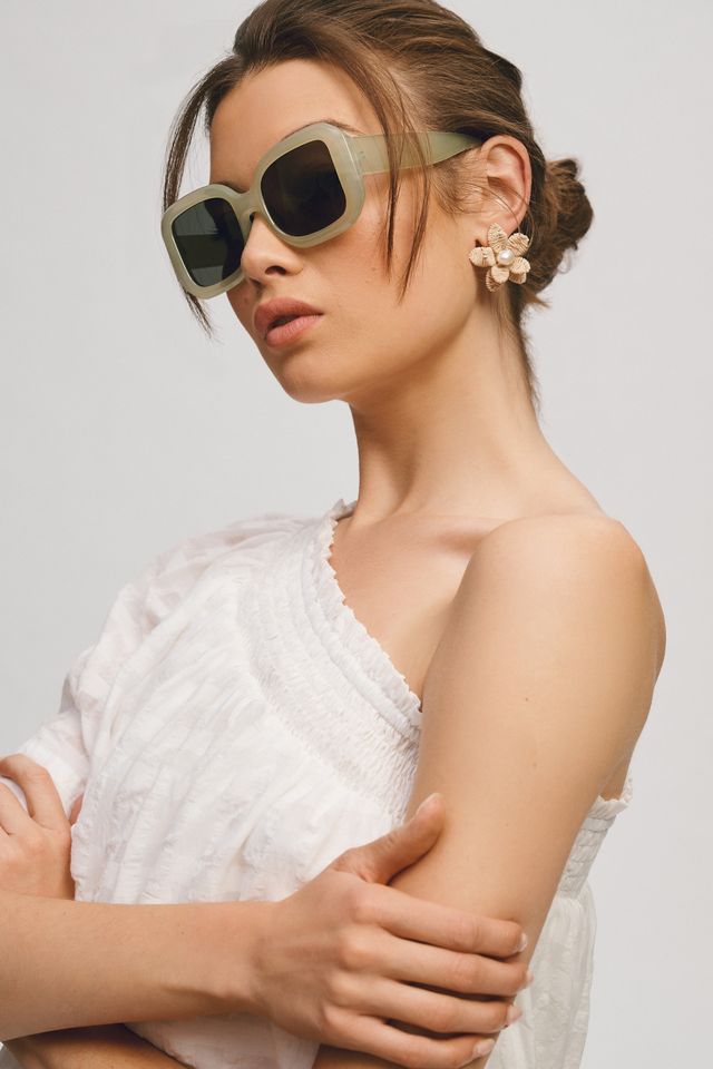 Maeve Blusa monospalla a maniche increspate #1