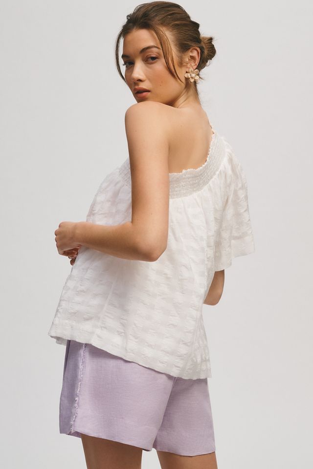 Maeve Blusa monospalla a maniche increspate #2