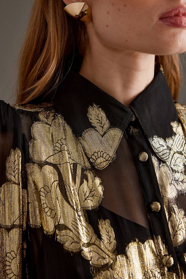 Blusa Queens of Archive Niki Gold Lurex #5